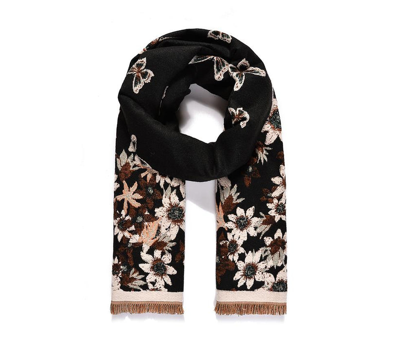 Black butterfly print  scarf