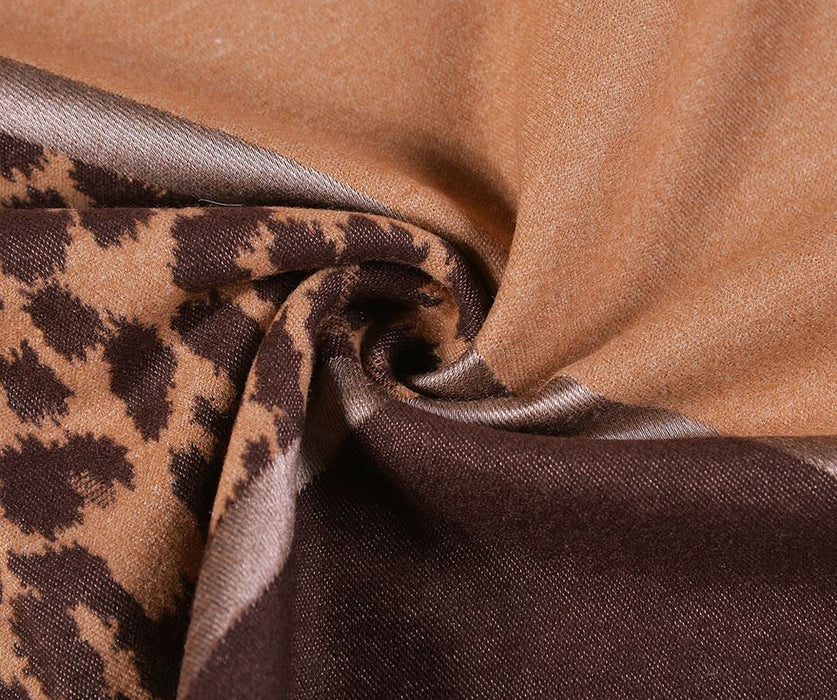 Camel leopard print Scarf