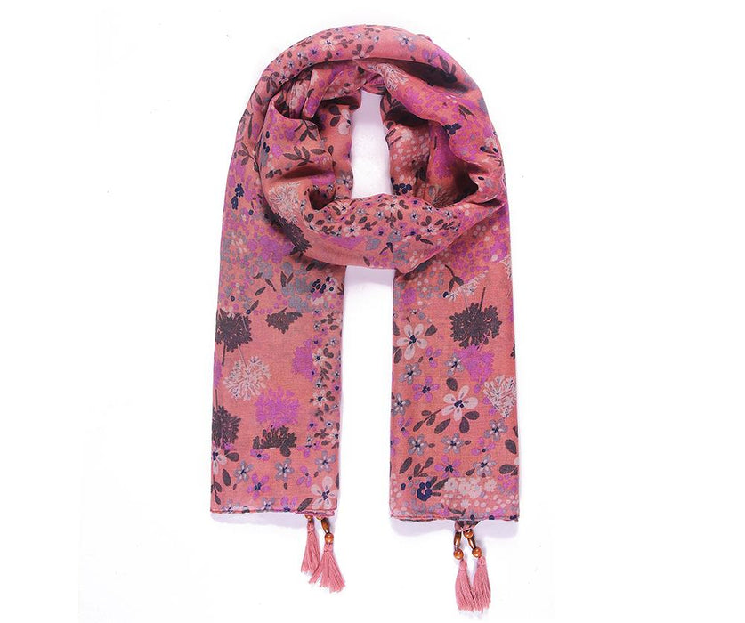 Pink Floral Print scarf