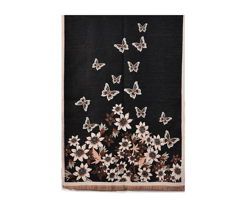 Black butterfly print  scarf