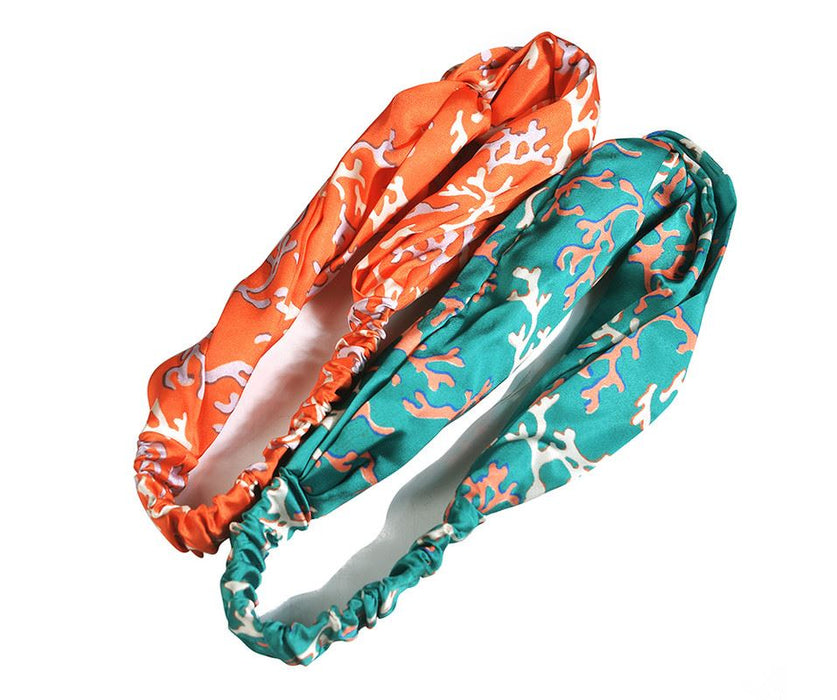 Coral Print Soft Headband - pack of 6pcs