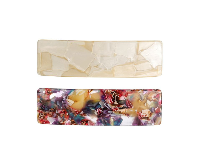 Marble Tortoiseshell Barrette Hair Clip - pack of 2pcs